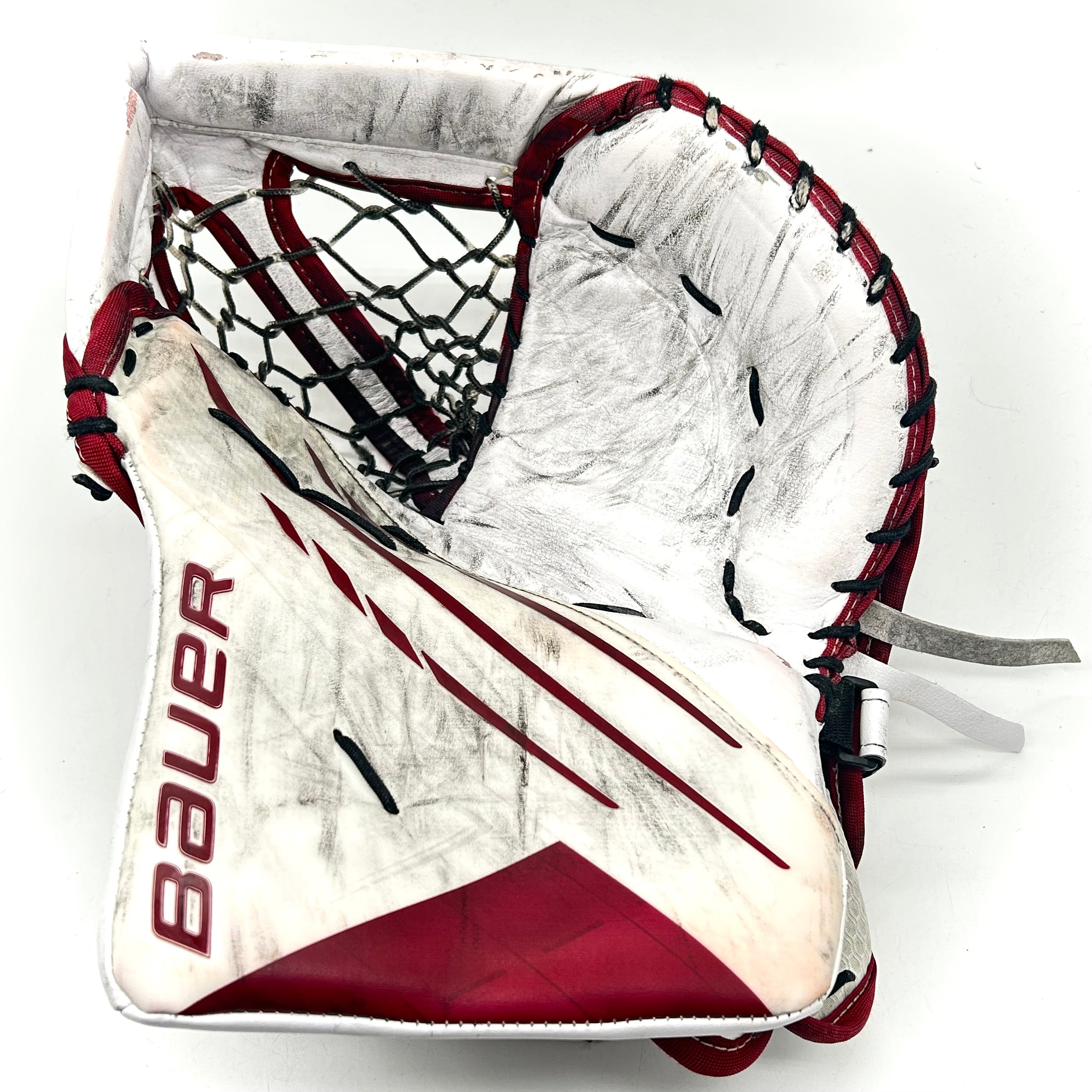 Bauer Vapor Hyperlite - Gant de gardien de but Pro Stock d'occasion (blanc/rouge)